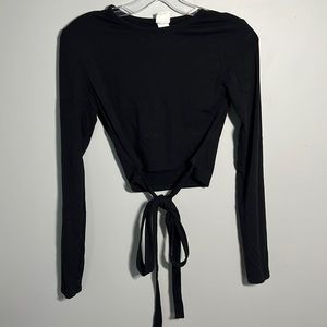 H&M Black Tie Up Top